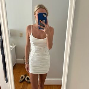 white mini dress